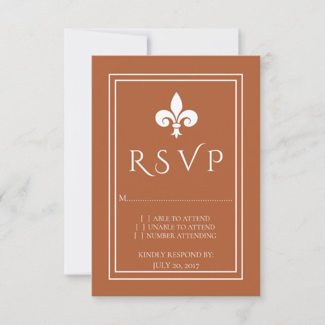 Rust Lilie Wedding RSVP Card Karte (Vorderseite)