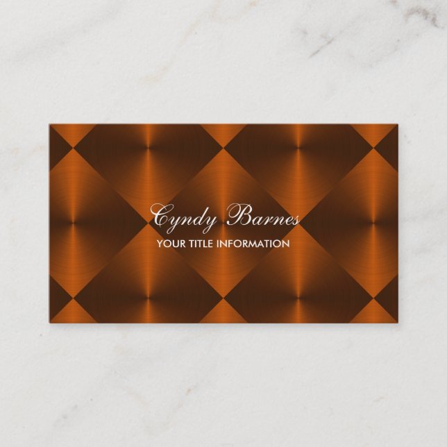 Rust Metallic Look Diamond Tiles Visitenkarte (Vorderseite)