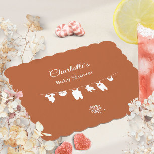 Rust Minimalistisch Boho Gender Neutral Baby Dusch Untersetzer