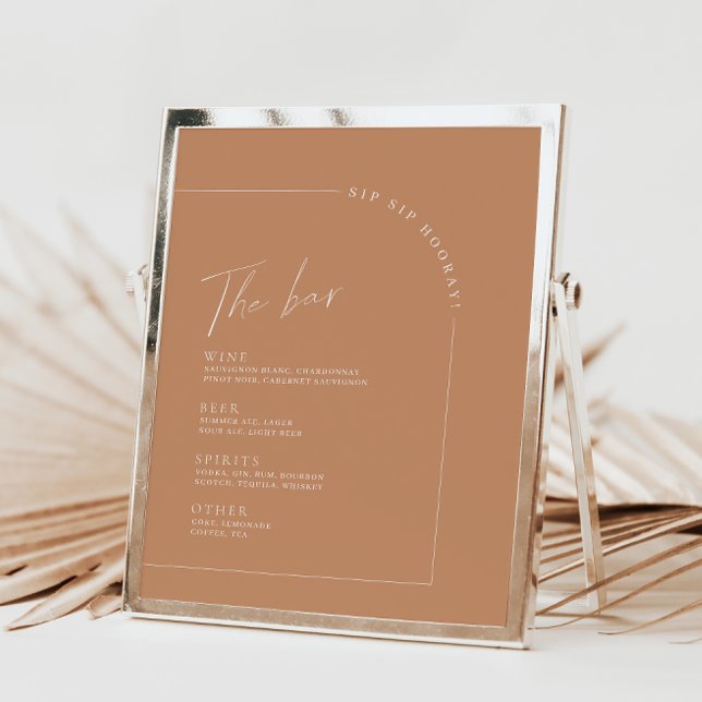 Rust Minimalistisch Calligraphy Wedding Bar Menu (Von Creator hochgeladen)
