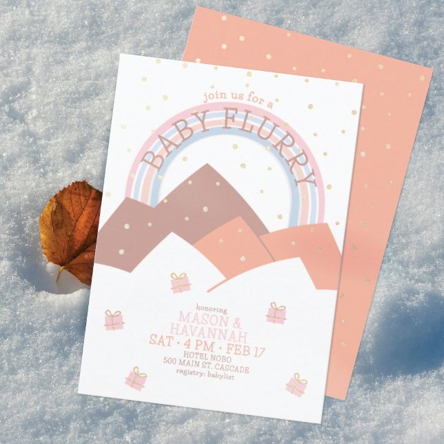 Rust Mountain Snow Flush Baby Dusche Einladung (Von Creator hochgeladen)