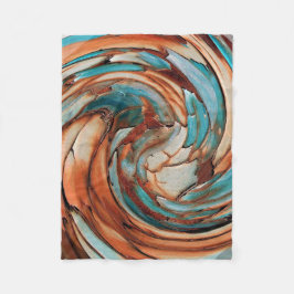 Rust N Blue Abstrakt Art Fleece Blanket