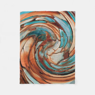 Rust N Blue Abstrakt Art Fleece Blanket