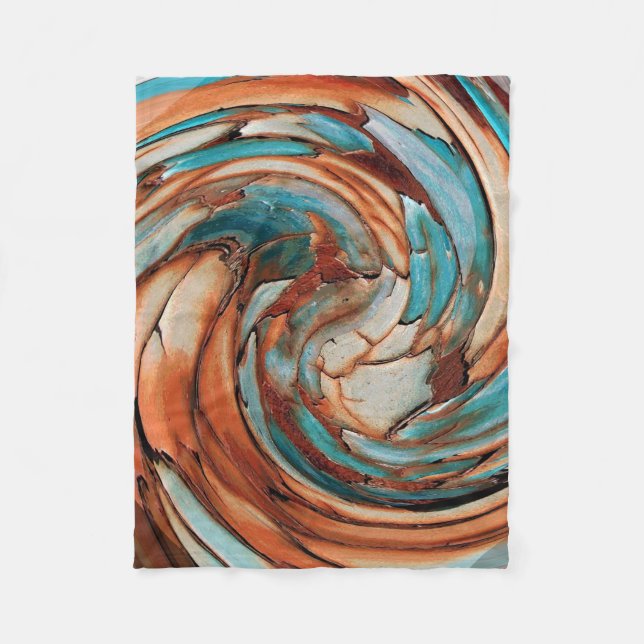 Rust N Blue Abstrakt Art Fleece Blanket (Vorderseite)