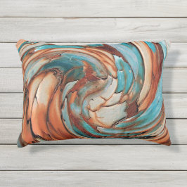 Rust N Blue Abstrakt Art Outdoor Throw Kissen Für Draußen