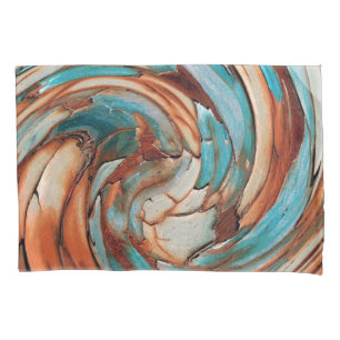 Rust N Blue Abstrakt Art Pillow Case Kissenbezug