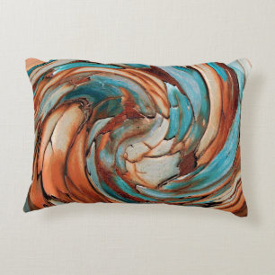 Rust N Blue Abstrakt Art Throw Kissen