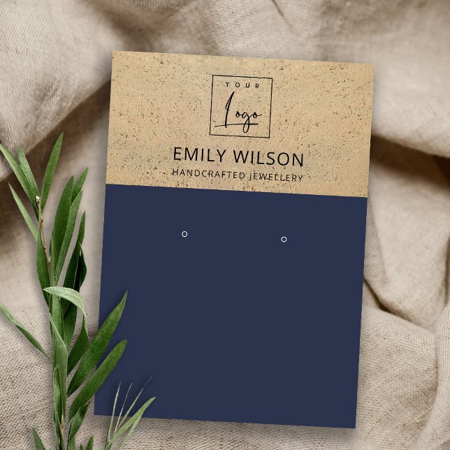 RUST NAVY TERRACOTTA TEXTURE LOGO EARRING DISPLAY VISITENKARTE (Von Creator hochgeladen)