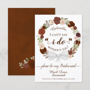 Rust Orange Blumenkranz ist meine Bridesmaid Card