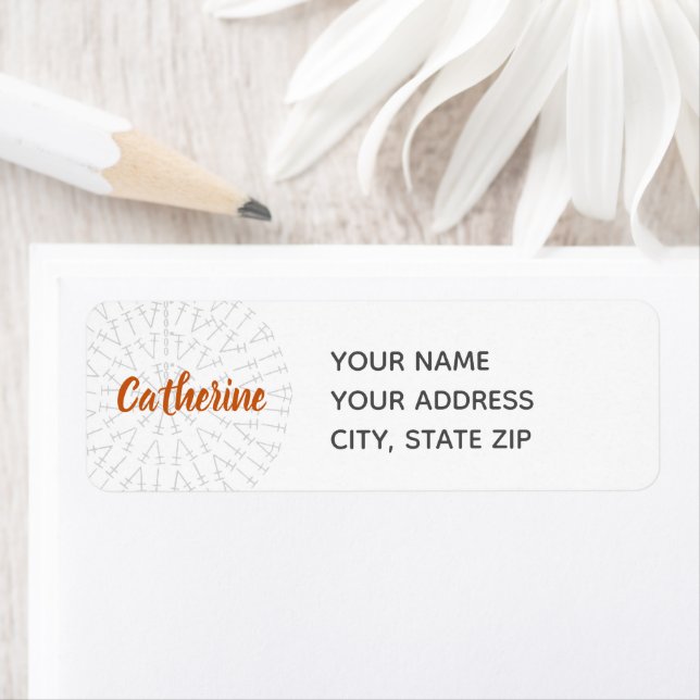 Rust Orange Crochet Chart Label (Insitu)