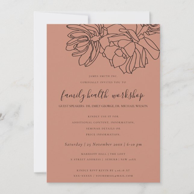 RUST ORANGE DESERT CACTI ERFOLGREICHE WORKSHOP-VER EINLADUNG (Vorderseite)