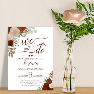 Rust Orange Floral wir noch Vow Erneuerung. Einladung