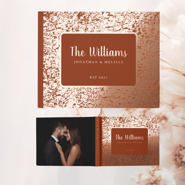 Rust Orange Foil Guest Book Foto Gästebuch Einziga (Von Creator hochgeladen)