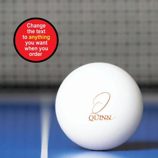 Rust Orange Mit Monogramm Ping Pong Paddle Tischtennisball (Von Creator hochgeladen)