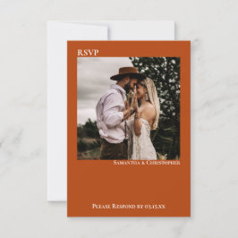 Rust Orange Moderne, einfache Minimalistische Hoch RSVP Karte