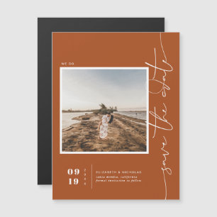 Rust Orange   Modernes Minimal-Save the Date-Foto Magneteinladung