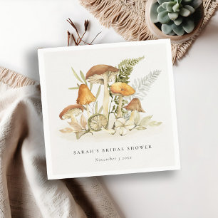 Rust Orange Mushroom Fern Foliage Brautparty Serviette