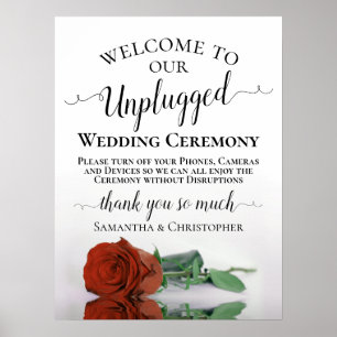 Rust Orange Rose Chic Unplugged Wedding Zeremonie Poster