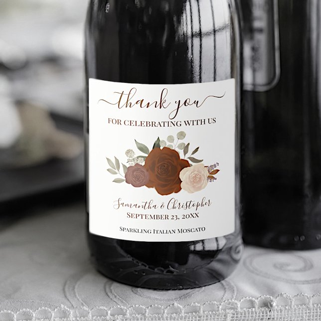 Rust Orange Rose Elegant Boho Wedding Vielen Dank (Von Creator hochgeladen)