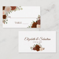 Rust Orange Rose Hochzeitstichtraining-Escortkarte