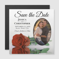 Rust Orange Rose Save the Date Foto Magnet
