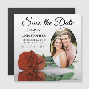 Rust Orange Rose Save the Date Foto Magnet