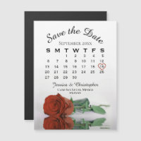 Rust Orange Rose Save the Date Kalender Magnet