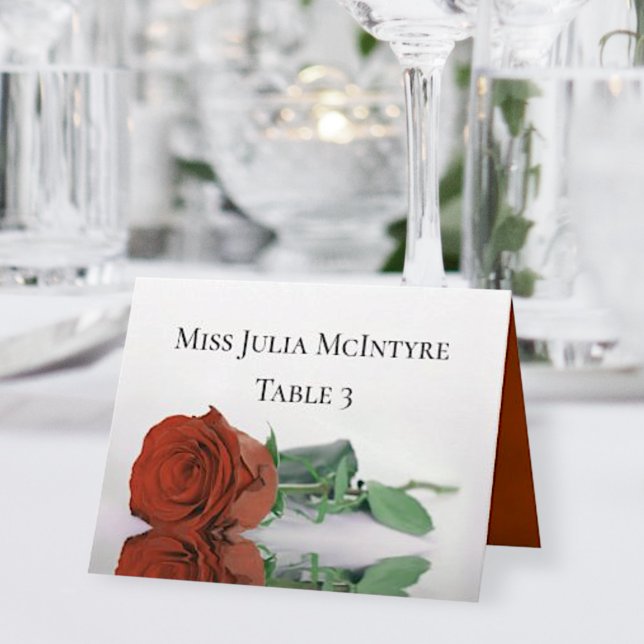 Rust Orange Rose Wedding DIY Fold Platzkarte Tischnummer (Von Creator hochgeladen)