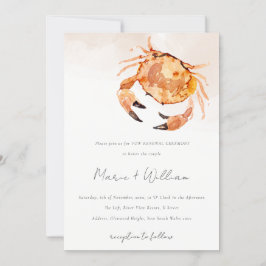 Rust Orange Sand Coastal Crab Nautical Vow Erneuer Einladung