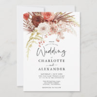 Rust Orange Terracotta Floral Palmetto Wedding