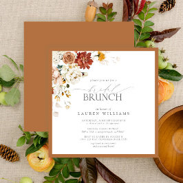 Rust Orange Watercolor Botanischer Bridal Brunch Einladung