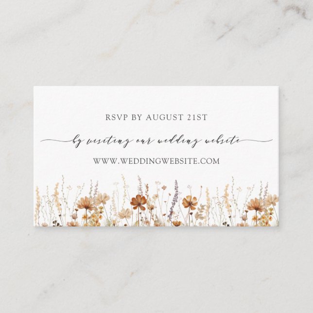 Rust Orange Wedding RSVP Online im Herbst Begleitkarte (Vorderseite)
