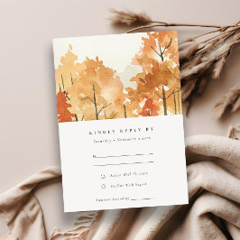 Rust Orange Yellow Herbst Bäume Hochzeit RSVP
