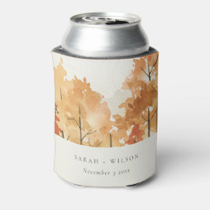 Rust Orange Yellow Herbst Herbstbaum Hochzeit Dosenkühler