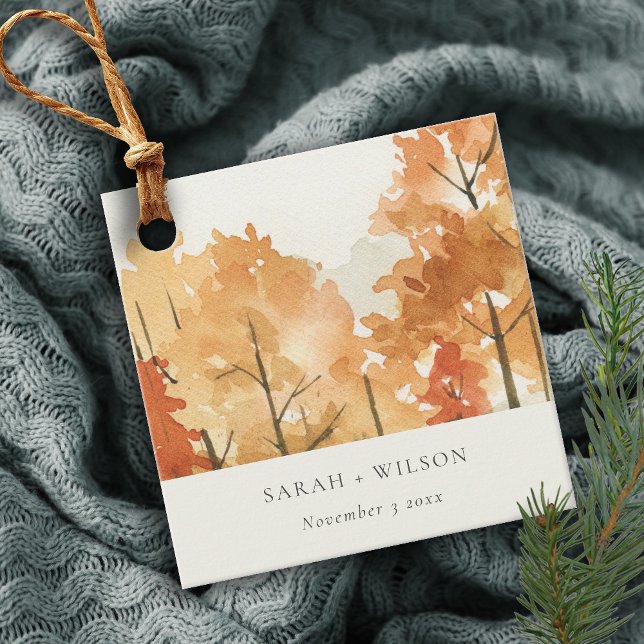 Rust Orange Yellow Herbst Herbstbaum Hochzeit Geschenkanhänger (Von Creator hochgeladen)