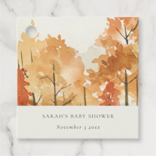 Rust Orange Yellow Herbst Tree Babydusche Geschenkanhänger
