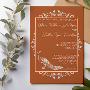 Rust Peacock Blühe Einladung zur Hochzeit