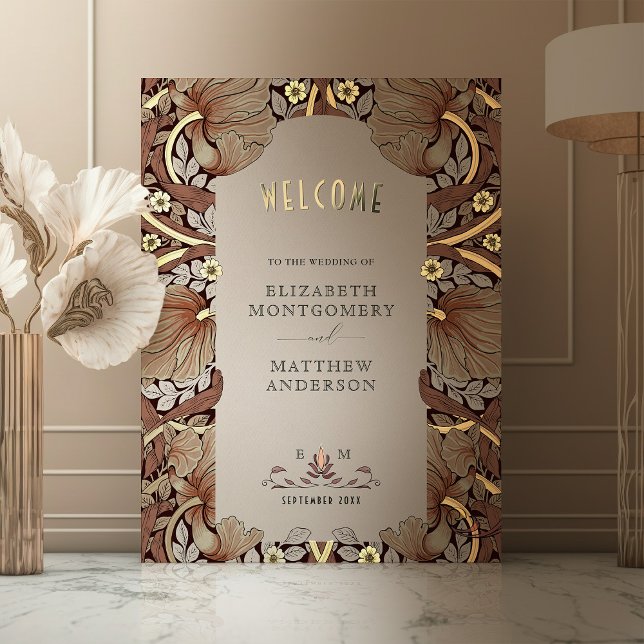 Rust Pimpernel William Morris Wedding Welcome Sign Foliendrucke (Von Creator hochgeladen)