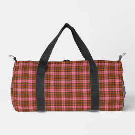 Rust Pink Plaid Tartan Retro Color Duffle Bag