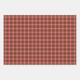 Rust Pink Plaid Tartan Retro Color Geschenkpapier Set