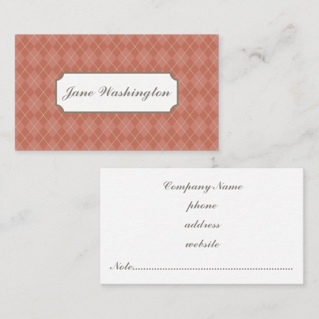 Rust Raute Business Card Visitenkarte (Vorne/Hinten)