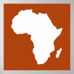 Rust Red Audacious Africa Poster<br><div class="desc">Afrika kartografiert Kontur in Weiß mit Kontrastfarben in Emporio Moffas "Safari"-Palette,  inspiriert durch die wagemutige Abenteuerlust und Wildnis des Kontinents.</div>