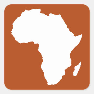 Rust Red Audacious Africa Quadratischer Aufkleber