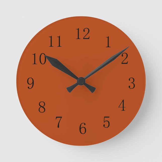Rust Red Earth Tone Kitchenwall Clock Runde Wanduhr (Vorderseite)