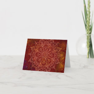 Rust Red Mandala Gold Glam Modern Chic Thank You Dankeskarte
