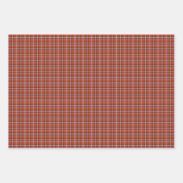Rust Red Plaid Retro Color Geschenkpapier Set