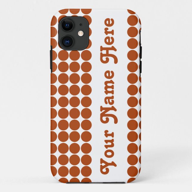 Rust Red Safari Dot mit Namen Case-Mate iPhone Hülle (Rückseite)
