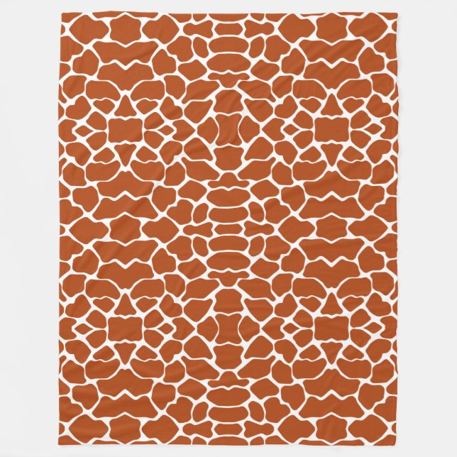 Rust Red Safari Giraffe Fleecedecke (Vorderseite)