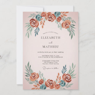Rust-Schiefer-Gemalte Hochzeit Einladung