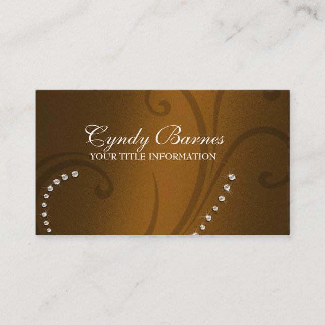 Rust Shimmer und Crystal Business Card Visitenkarte (Vorderseite)